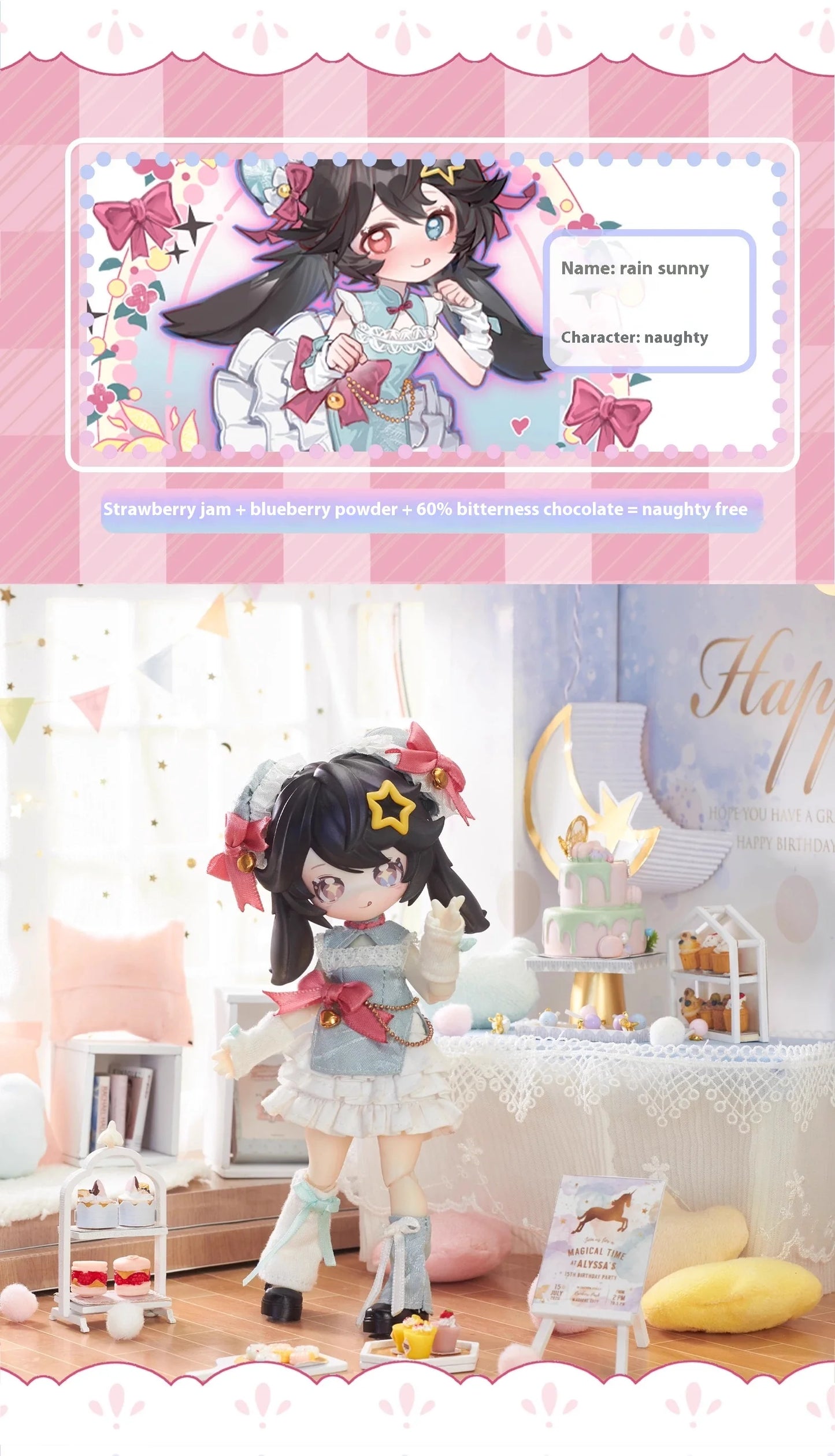 Non-edible Collectible Doll Moon Jumping Time Rabbit Treasure Series 12 Points BJD Blind Box Action Toy Figure Display Piece