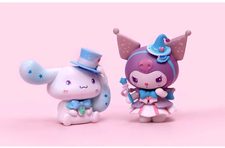 6Pcs/Set Sanrio Toys My Melody Kuromi Anime Figures Cinnamoroll Kawaii Doll Cute Action figure Christmas Gifts for Children