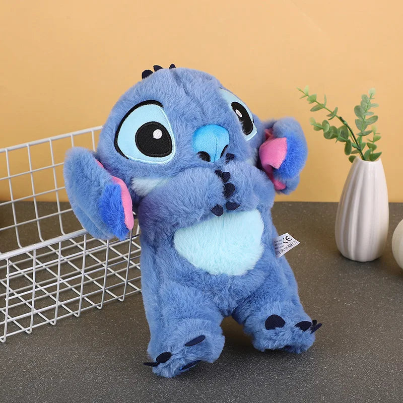New Lilo&Stitch Plush Doll Breath Child Peluche Kawaii Soothes Toy Anime Baby Music Light Sleep Toys Pink Stitch Kid Gifts