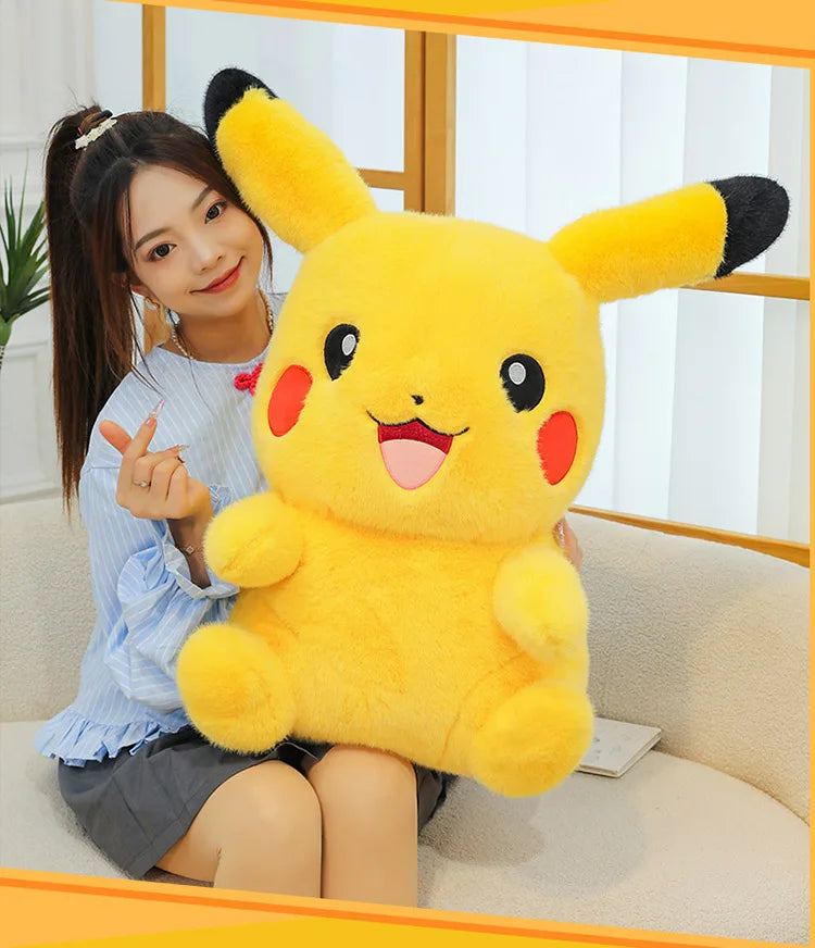 35/50/60/80CM Pokémon Pikachu Plushies Cartoon Anime Stuffed Kawaii Big Size Ornament Comfortable Soft Doll Children's Toys Gift