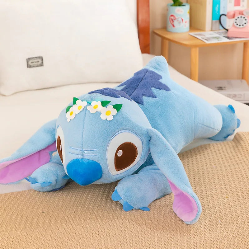 Disney Lilo and Stitch Plush Toys Prone Cute 55/80cm Anime Stich Doll Stuffed Plushie Angel Pillow Soft Gift for Children Kawaii