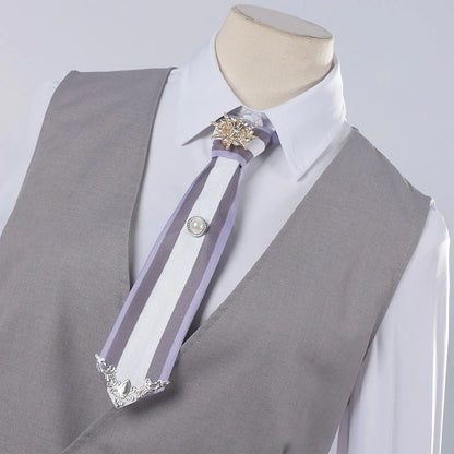 Love and Deepspace Xavier Cosplay Costume Wig Birthday Outfit Uniform Suit Brooch Halloween Party for Women Men Carnival Props