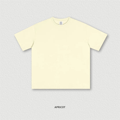 ZODF New 2025 Spring Summer 235gsm Solid Cotton T-Shirts For Men Women Unisex Loose Basic T Shirt Tees Brand Tops HY0970