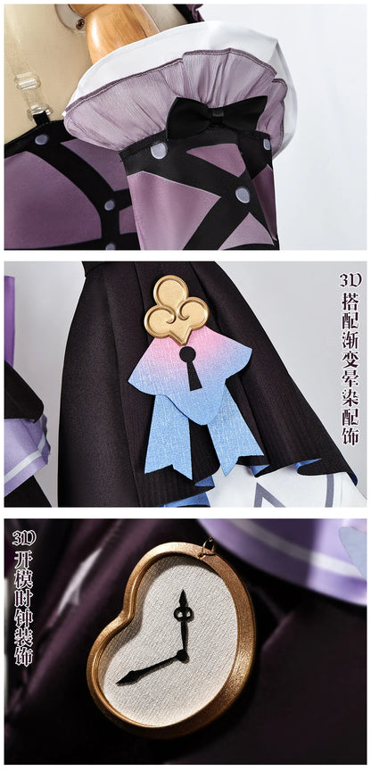 Honkai Star Rail The Herta Cosplay Costume Wig Dress Hat Uniform Headwear Necklace Halloween Party for Women Girls Carnival Prop