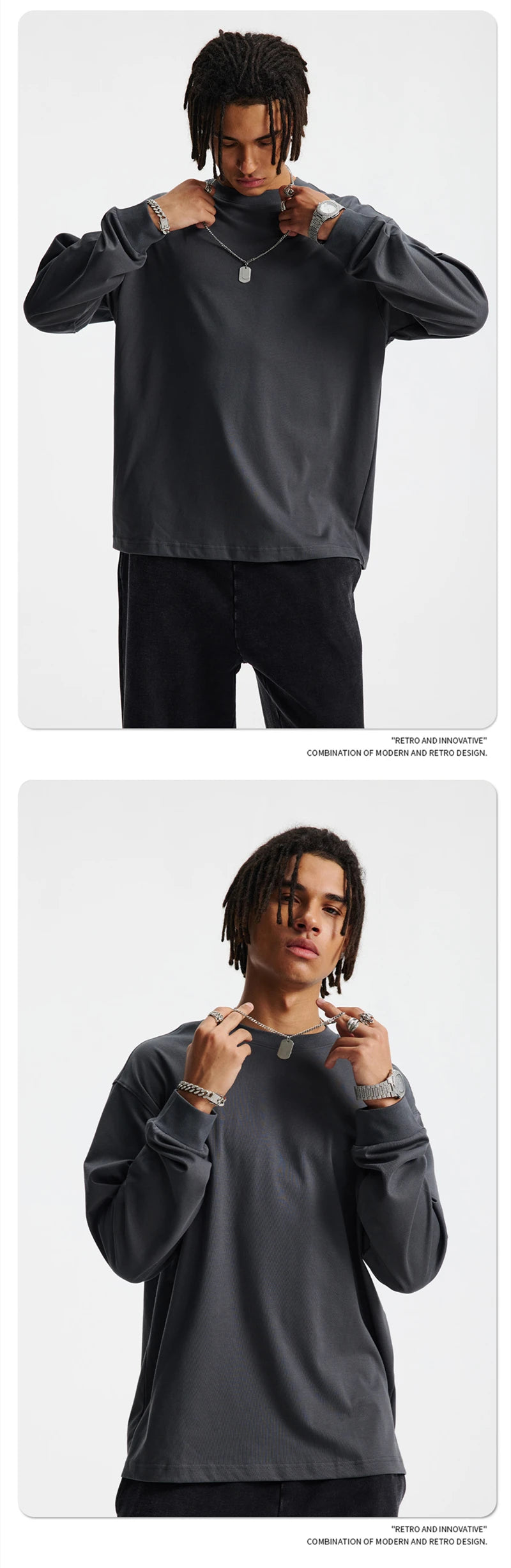 ZODF Trendy Autumn Full Sleeve 245gsm T-Shirts For Men Unisex Loose Solid Quick Dry Antibacterial T Shirt Brand Tees HY1162