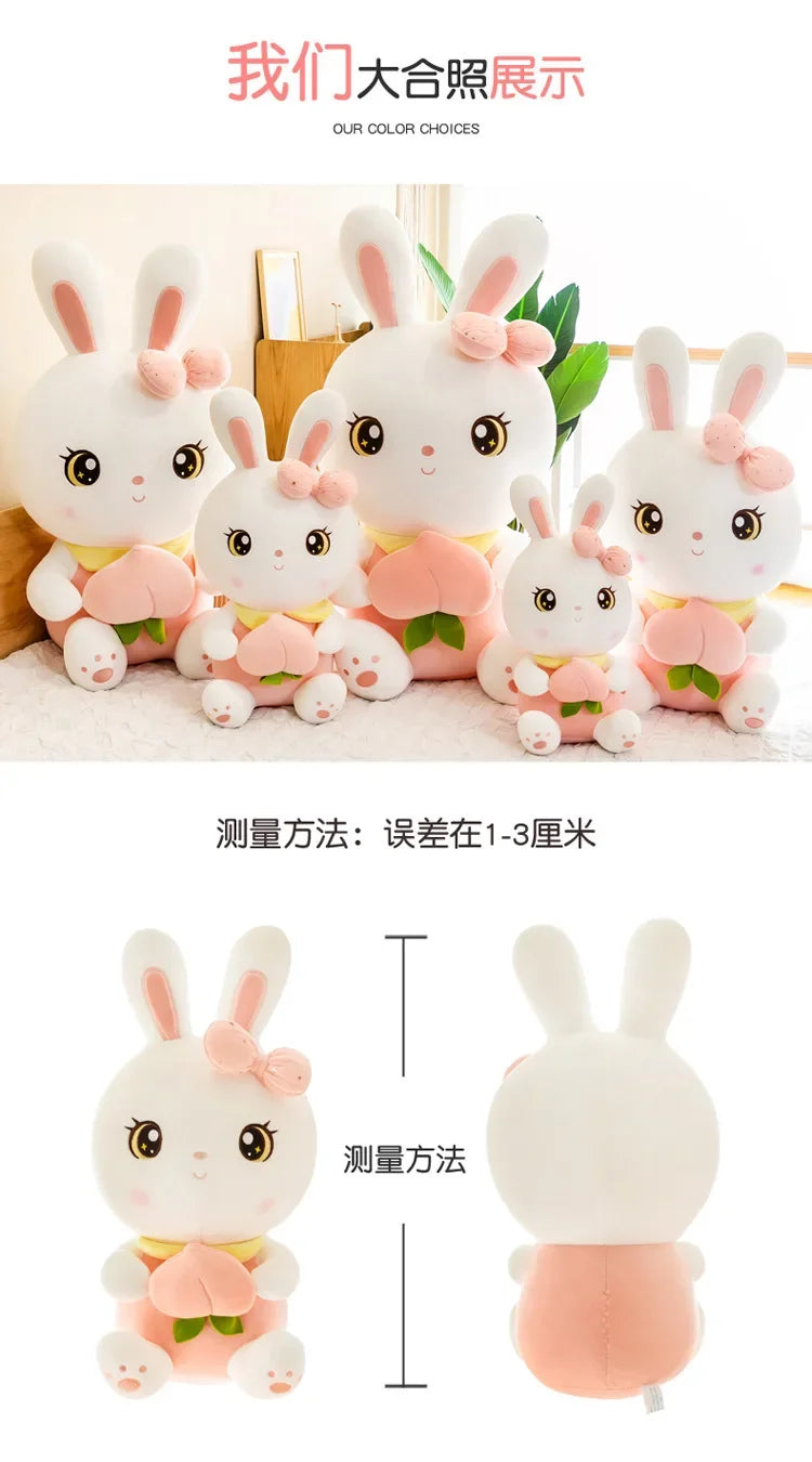 50/65/80cm Cute Peach Rabbit Plush Toy Pillow Kawaii Stuffed Soft Animal Bunny Doll Baby Kids Toy Birthday Gift Present for Girl
