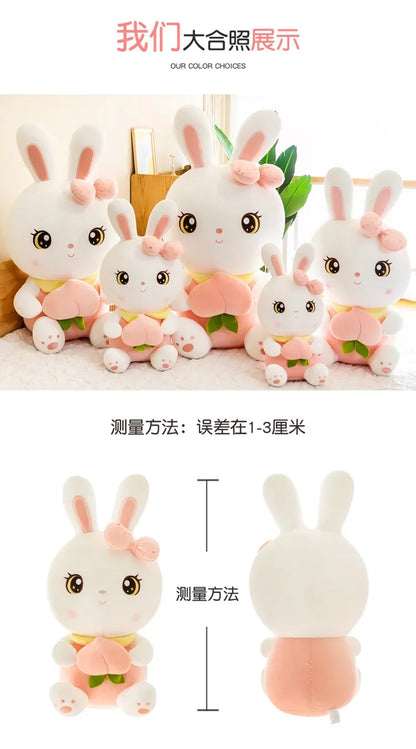 50/65/80cm Cute Peach Rabbit Plush Toy Pillow Kawaii Stuffed Soft Animal Bunny Doll Baby Kids Toy Birthday Gift Present for Girl