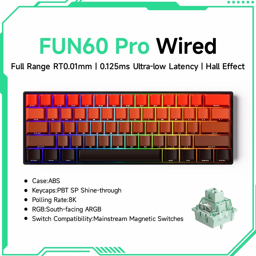 Akko MonsGeek FUN68 & FUN60 PRO&MAX HE Magnetic 60% 65% Gaming Keyboards Rapid Trigger 8K Custom Keyboard for Esports