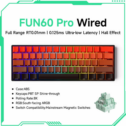 Akko MonsGeek FUN68 & FUN60 PRO&MAX HE Magnetic 60% 65% Gaming Keyboards Rapid Trigger 8K Custom Keyboard for Esports