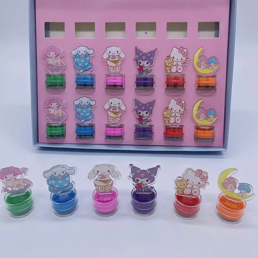 Kawaii Sanrio Seal Kuromi Mymelody Cartoon Portable Cute Press Seal Kindergarten Student Prize Children'S Gift