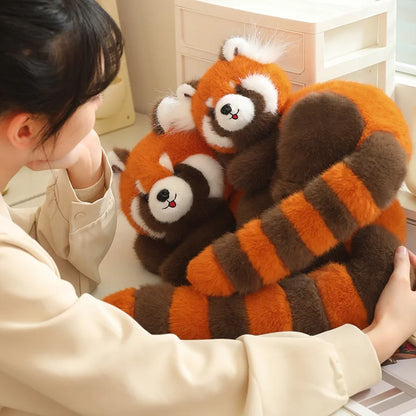 Long Tail Cute Raccoon Soft Toy Huggable Baby Red Panda Plush Doll Sleeping Raccoon Plushie Birthday Gift For Girlfriend Kids