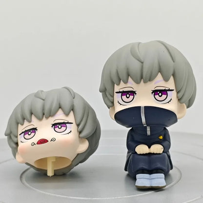 Popular Big Head Cute Anime Jujutsu Posture Figurine Naruto Shippuden Action Figures PVC Q Version Collection Model Toys Gifts