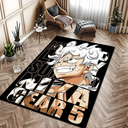One Piece Figure Animes Rug Shanks Zoro Luffy Popular Style Nika Customize Cartoon Rug Handmade Carpet Area Rug for Home Decor