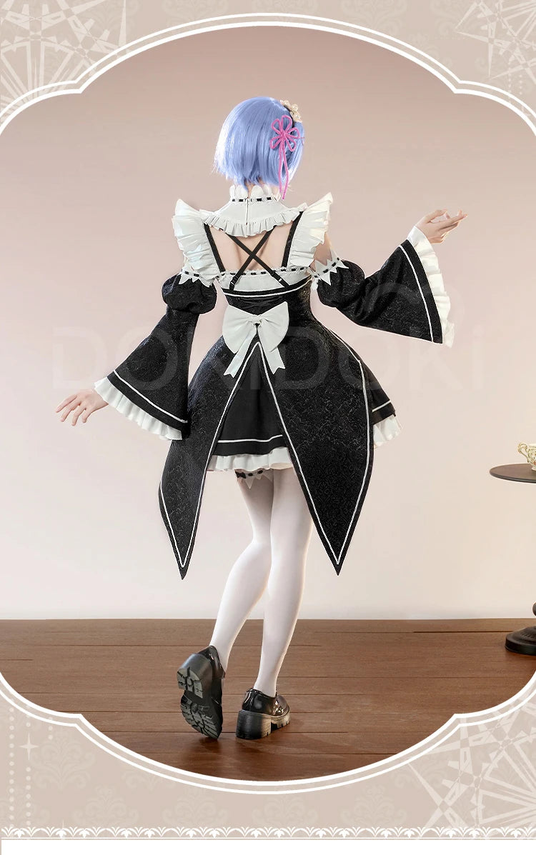 IN STOCK Remm/Ramm Cosplay Costume Anime Cosplay DokiDoki-SR Women Cute Maid Uniform Costume Remm Cosplay