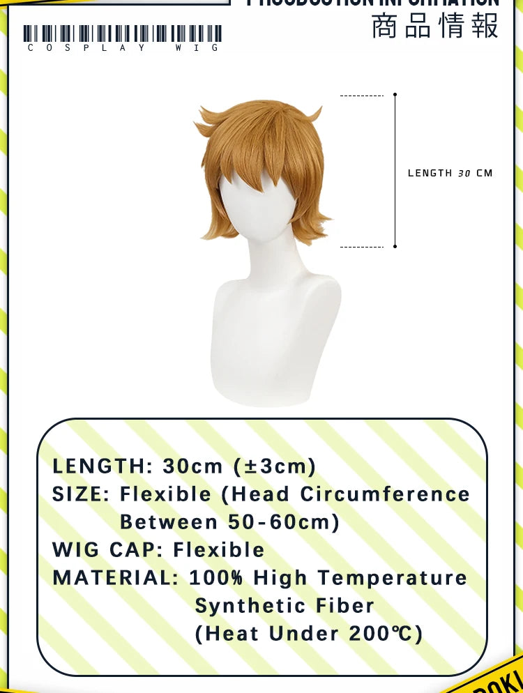 IN STOCK Scott Pilgrim Wig Anime Scott Pilgrim Takes Off Cosplay Wig DokiDoki Men 30cm Short Hair Scott Pilgrim Cosplay Free Cap