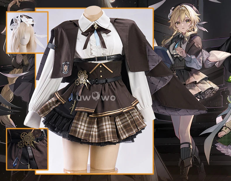 IN STOCK UWOWO Traveler Lumine Cosplay Game Genshin Impact Traveler Lumine Detective Cosplay Costume Halloween Costumes