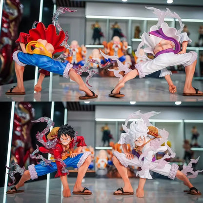 Jt Statue One Piece Eightfold Mirror Luffy Fifth Gear Nika Luffy Squatting 15cm PVC Figure Anime Model Ornaments Statue Gift