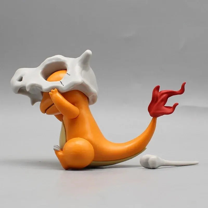 Charmander Wear A Cubone Helmet Anime Figure Model Gk Statue Boys Collection Desktop Decoration Ornament Toys Gifts