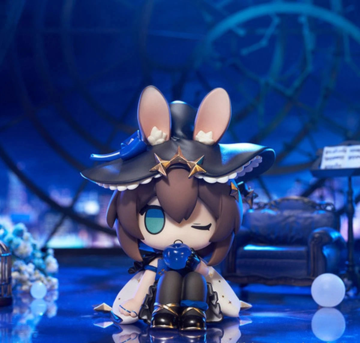 Arknights  Amiya Cute Q Version Doll Beautiful Girl Model Figurine Creative Statue  Holiday Gifts Desktop Ornament 12cm Toy