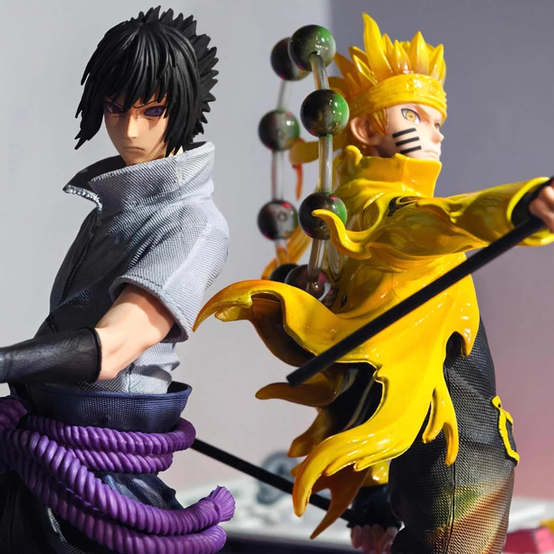 Anime Naruto Shippuden Figurine Naruto Uzumaki Uchiha Sasuke Action Figure 38cm PVC Toy Statue Collection Model Birthday Gifts