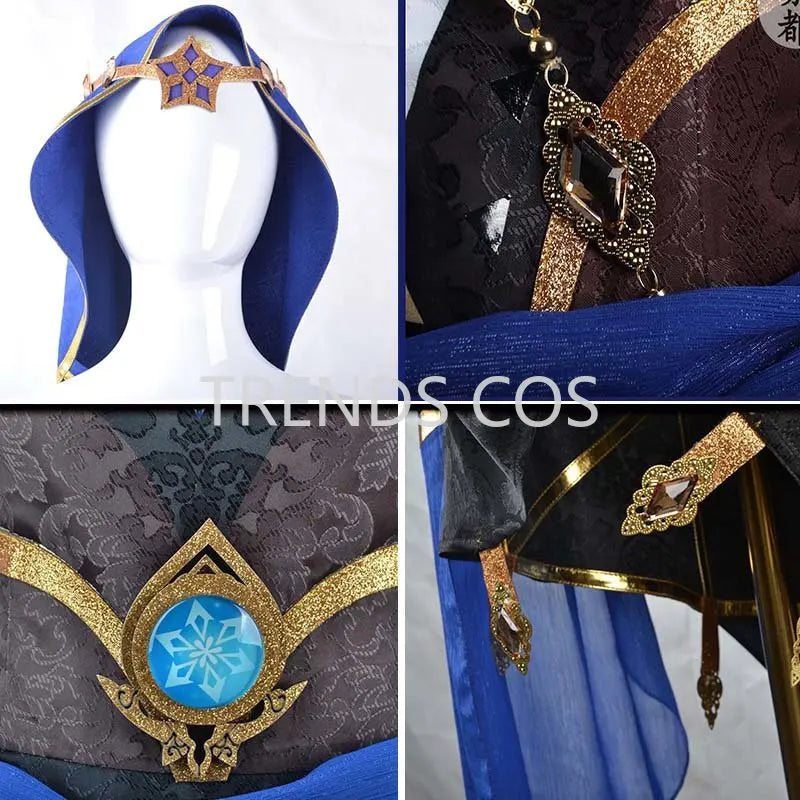 Genshin Impact Layla Cosplay Costume Set Adult Cotton Polyester