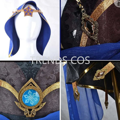 Genshin Impact Layla Cosplay Costume Set Adult Cotton Polyester