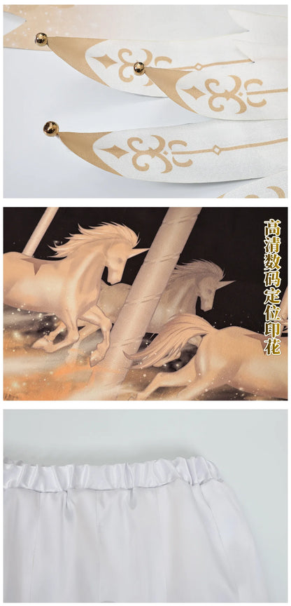 iCoser Identity V Hullabaloo Brightest Star Cosplay Costume Wig Mike Morton Uniform Hat Ring Halloween Party Women Men Carnival