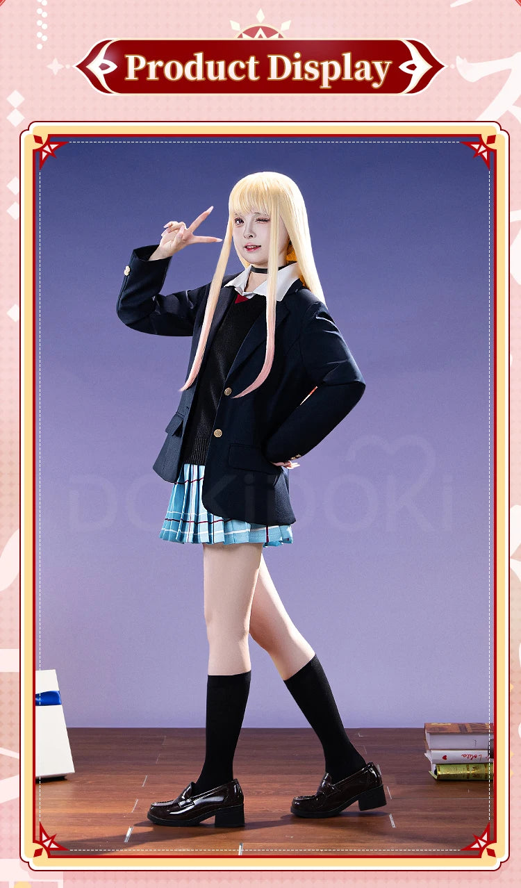 Kitagawa Marin Cosplay Costume Anime DokiDoki-R Women School Uniform JK Dress Black Suit Jacket Marin Cosplay Costume