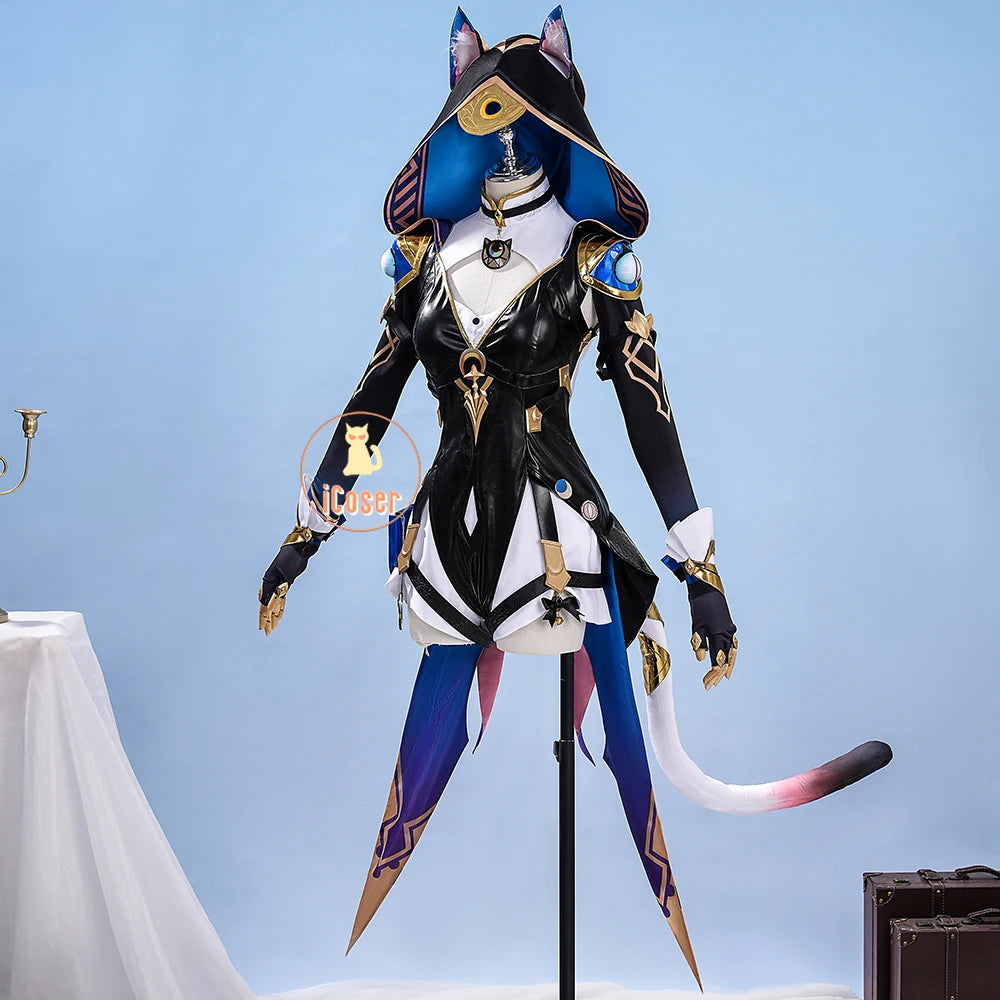 Honkai Star Rail Cipher Cosplay Costume Wig Uniform Jumpsuit Cifera Leggings Tail Props Halloween Party for Women Girls Carnival