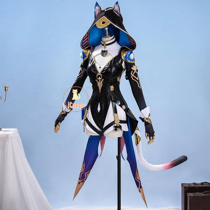 Honkai Star Rail Cipher Cosplay Costume Wig Uniform Jumpsuit Cifera Leggings Tail Props Halloween Party for Women Girls Carnival