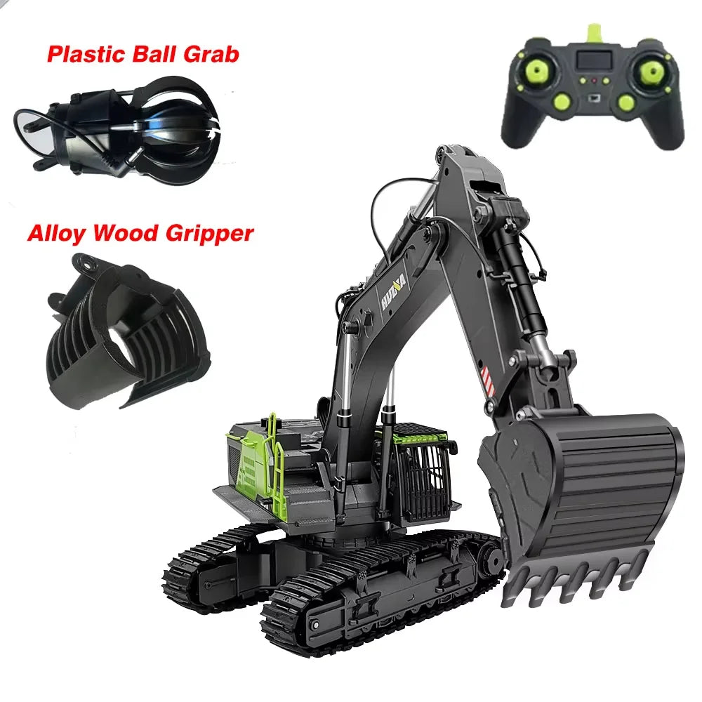 1/14 Huina 1593 582 RC Excavator Dumper Truck Crawler Alloy Tractor Loader 2.4G Radio Control Engineering Toy for Boys