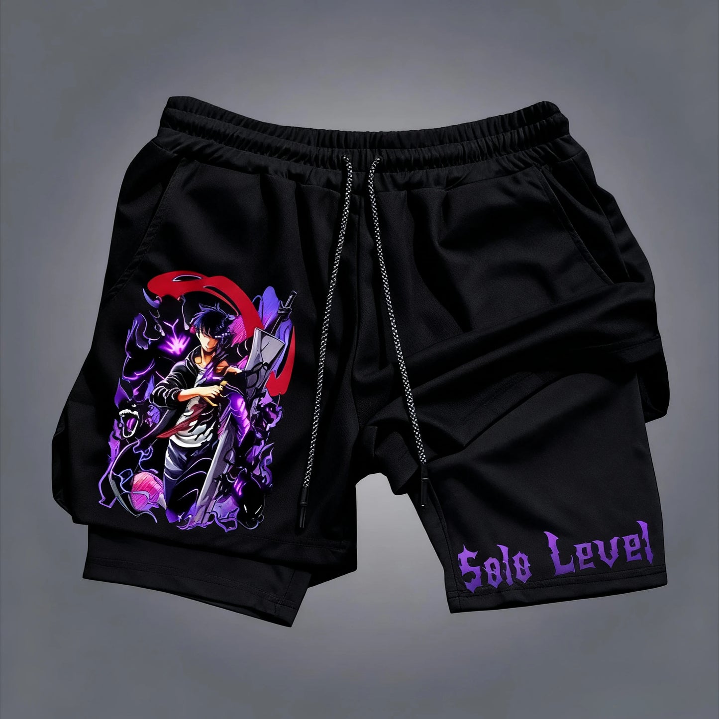Solo Level Anime Gym Shorts Men Women Streetwear Casual Fitness Joggers Sport Pants Graphic Print Summer Fashion Quick-dry Pants