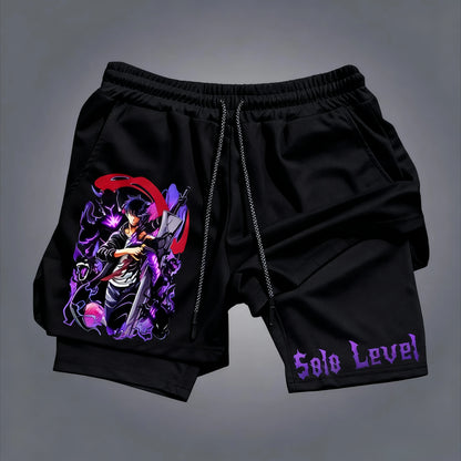 Solo Level Anime Gym Shorts Men Women Streetwear Casual Fitness Joggers Sport Pants Graphic Print Summer Fashion Quick-dry Pants