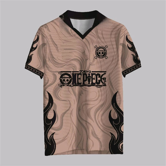 2526 New Bandai Anime One Piece Luffy Summer Jersey T-shirt Oversized 3D Adult and Children's Multifunctional Top Christmas