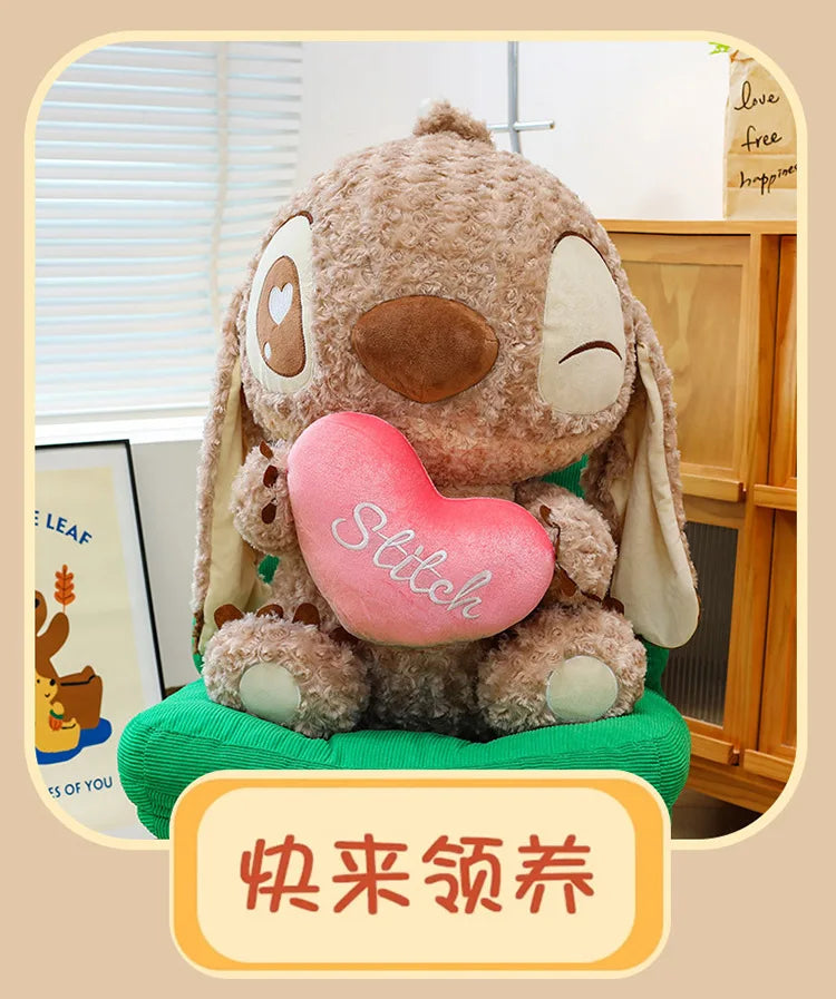 45/60/70cm Big Size Curly Stitch Disney Anime Plush Stuffed Doll Kawaii Coffee Plushies Pillow Ornaments Children's Holiday Gift