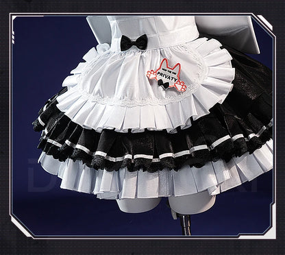 Privaty Cosplay Costume Game DokiDoki-R Women Cute Black White Maid Dress Privaty Sexy Costume Cosplay Suits