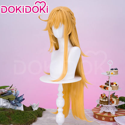 IN STOCK Escoffier Wig Game Genshin Impact DokiDoki Women Orange 80cm Long Hair Escoffier Cosplay Free Wig Cap