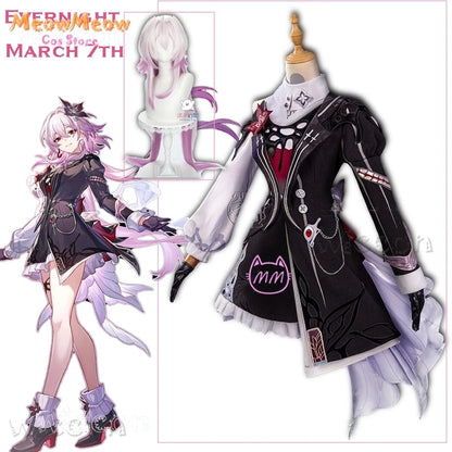 Honkai Star Rail March 7th Cosplay Costume Set Polyester - and wig / M