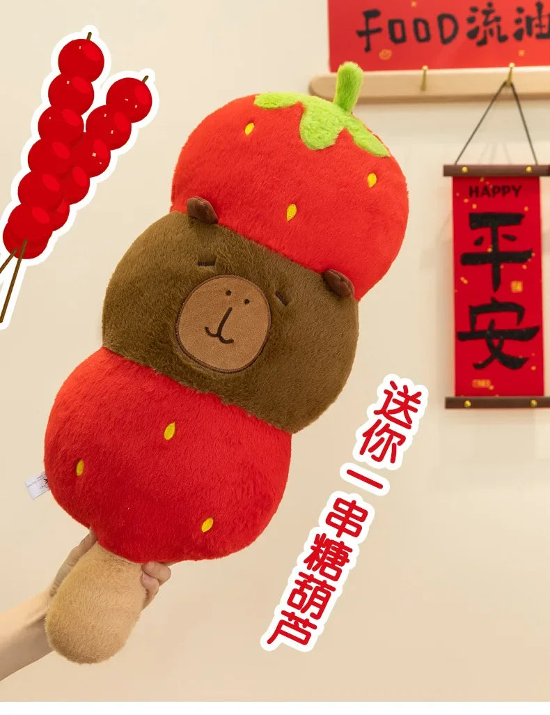 New 60-80cm Kawaii Creative Capybara Series Plush Toys Cartoon Stuffed Animals Soft Indoor Ornament for Children's Pillows