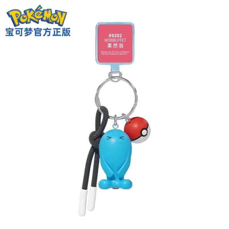 Genuine Pokemon Scorbunny Keychain Grookey Riolu Sobble Wobbuffet Cubone Anime Action Figure Toy Keyring Fragrance Pendant Gift