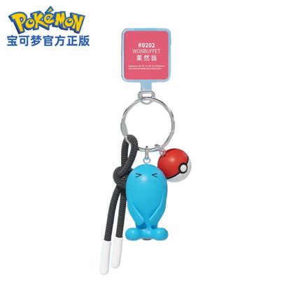 Genuine Pokemon Scorbunny Keychain Grookey Riolu Sobble Wobbuffet Cubone Anime Action Figure Toy Keyring Fragrance Pendant Gift