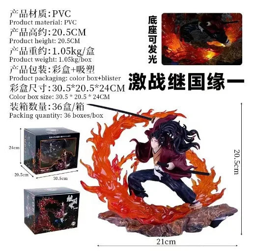 2025 Demon Slayer Anime Figures Tsugikuni Yoriichi Action Figure With Light Pvc Statue Figurine Model Doll Toys Christmas Gifts