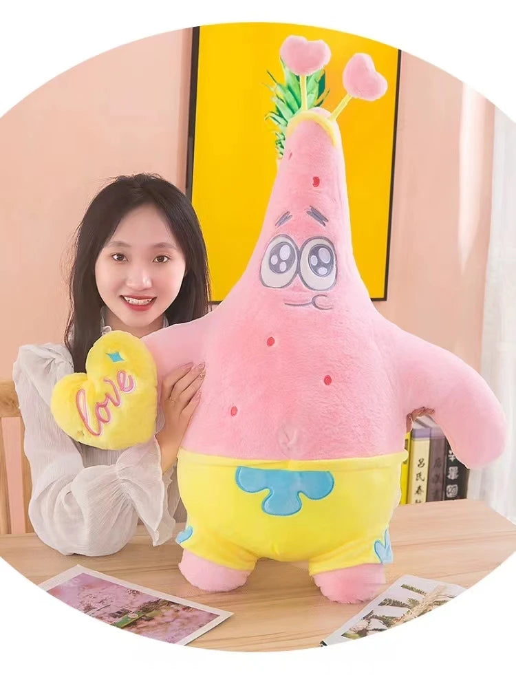 45-100CM SpongeBob SquarePants Patrick Star Doll Anime Cartoon Plush Toy Soft Cute Stuffed Collection Children's Birthday Gift