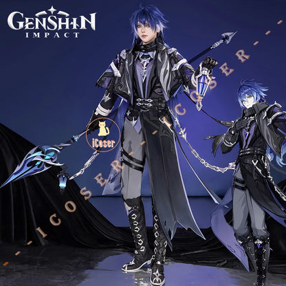 Genshin Impact Kyryll Chudomirovich Flins Cosplay Costume Wig Uniform Carnival Role Play Outfit Halloween Party for Women Men