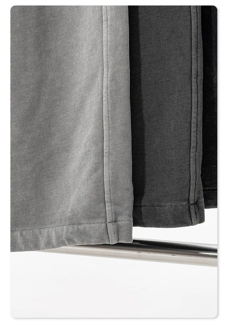 ZODF Retro Women Washed 370gsm Straight Pants Vintage Girls Female Loose Double Waist Wide Leg Cotton Trousers HY1150