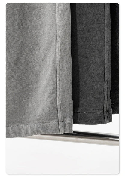 ZODF Retro Women Washed 370gsm Straight Pants Vintage Girls Female Loose Double Waist Wide Leg Cotton Trousers HY1150