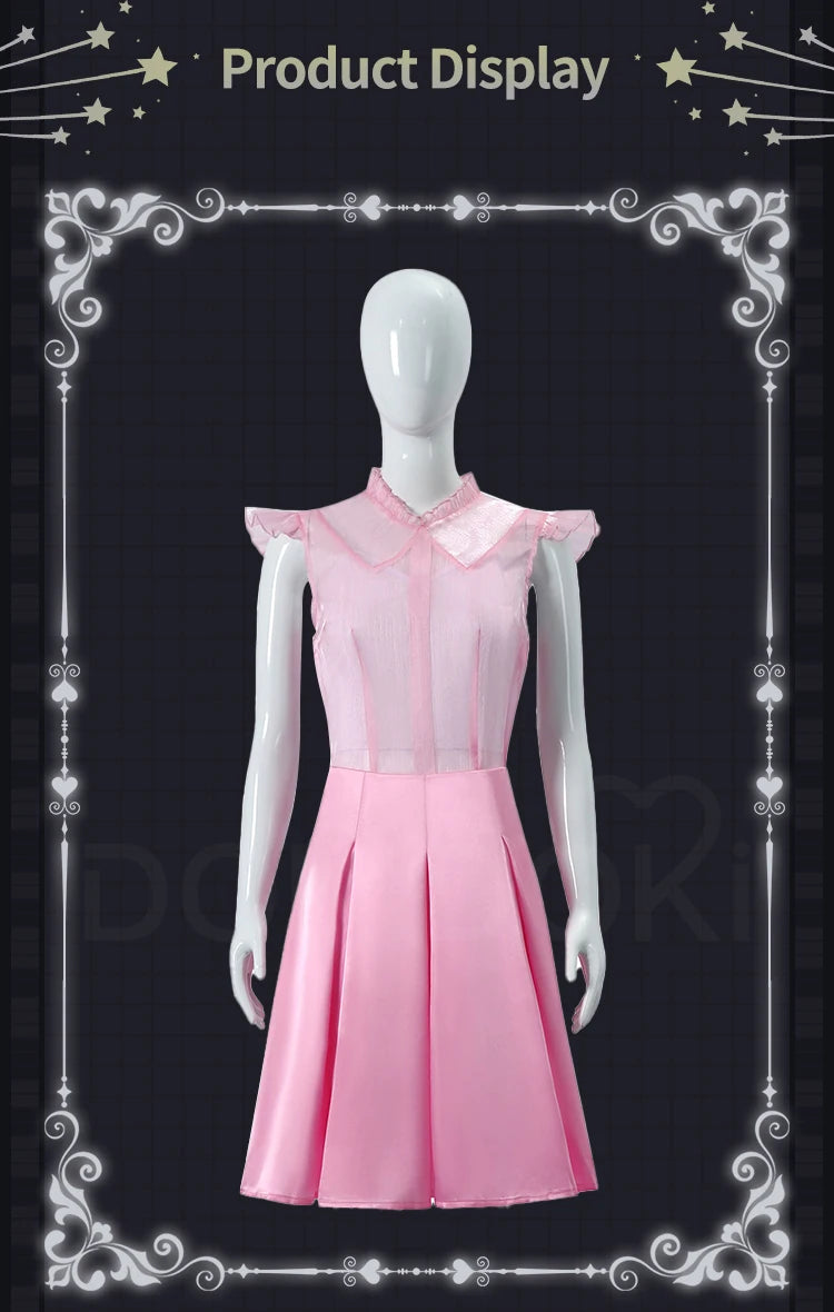 Glinda Elphaba Cosplay Costume Wicked Cosplay【XS-3XL】DokiDoki-N Women Black Pink Dress Glinda Cosplay School Uniform Plus Size