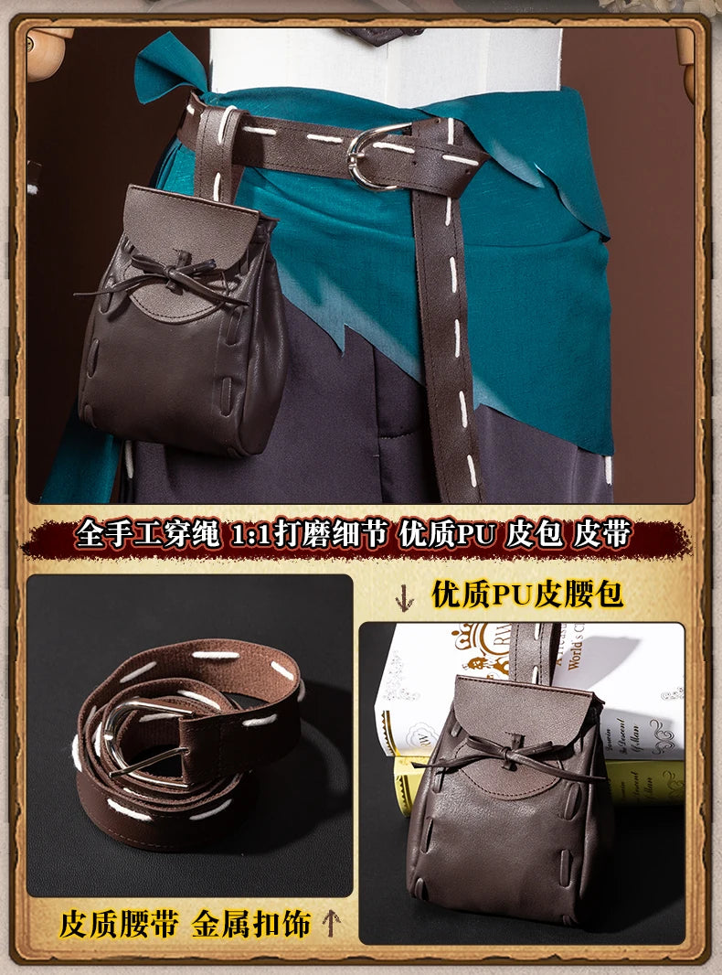 Identity V Archer Cosplay Costume Wig Brynhildr Vilulf Uniform Glasses Eye Patch Halloween Party for Women Girls Carnival Props