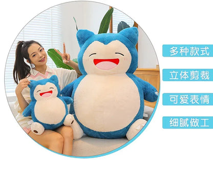 85/100CM Big Size Snorlax Plushie Pokemon Cartoon Anime Peluche Kawaii Stuffed Cushion Comfortable Soft Doll Children Toy Gift