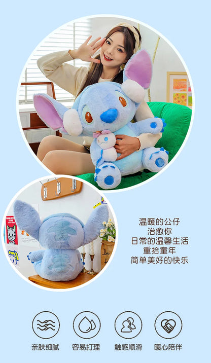 60/80/100cm Super Big Size Stitch Winter Disney Kawaii Anime Plush Stuffed Doll Cartoon Plushies Children's Pillow Holiday Gift
